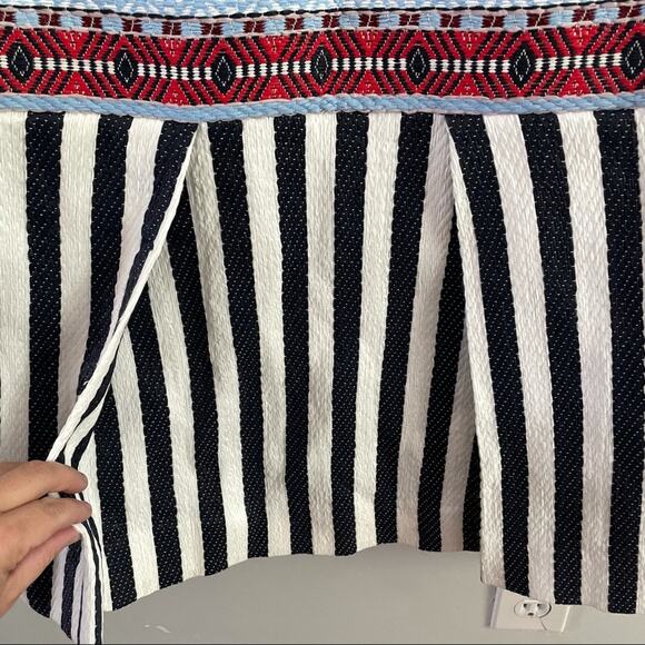 J. Crew Striped Chambray Sleeveless Dress Tapestry C1054 Drop Waist Textured 6 - Picture 10 of 11